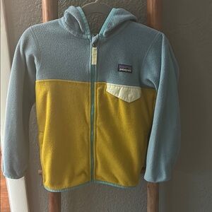 Patagonia Kids' Blue and Yellow Fleece Hoodie